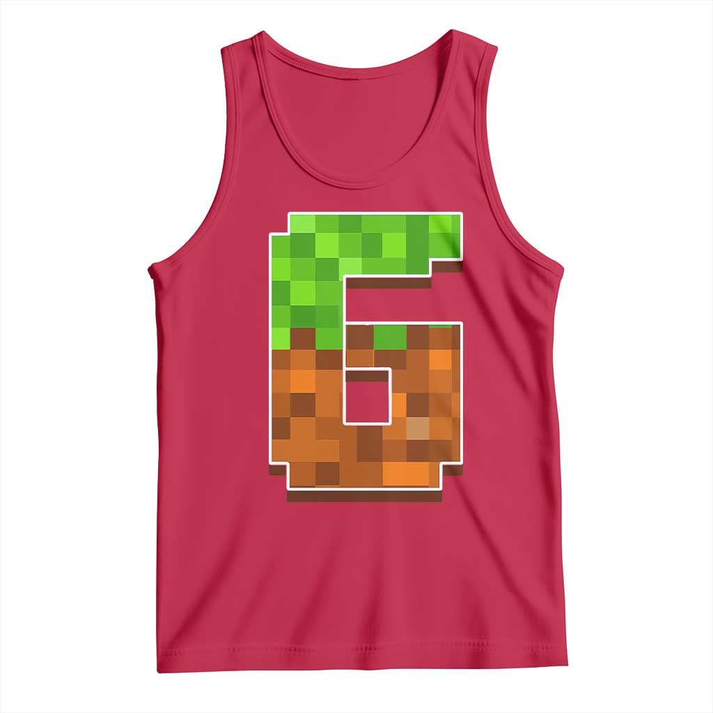 Number 6 Tank Top Game Matching 67 Meme Costume 6th Birthday 6 Years - Wonder Print Shop