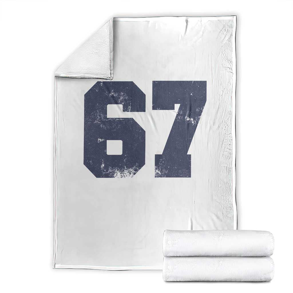 Number 67 Throw Blanket Numbered Uniform Sports Jersey Team 67th Birthday - Wonder Print Shop