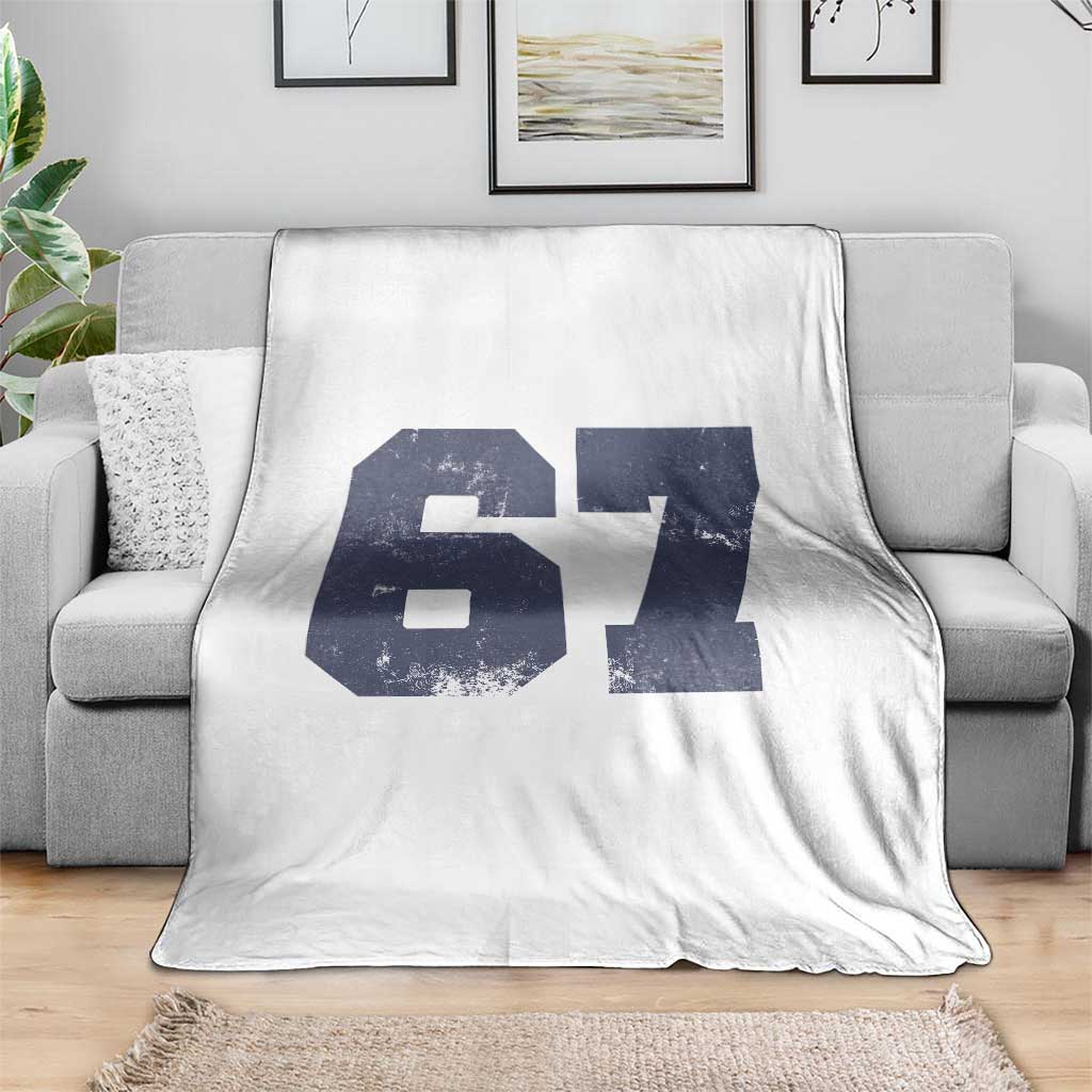 Number 67 Throw Blanket Numbered Uniform Sports Jersey Team 67th Birthday - Wonder Print Shop