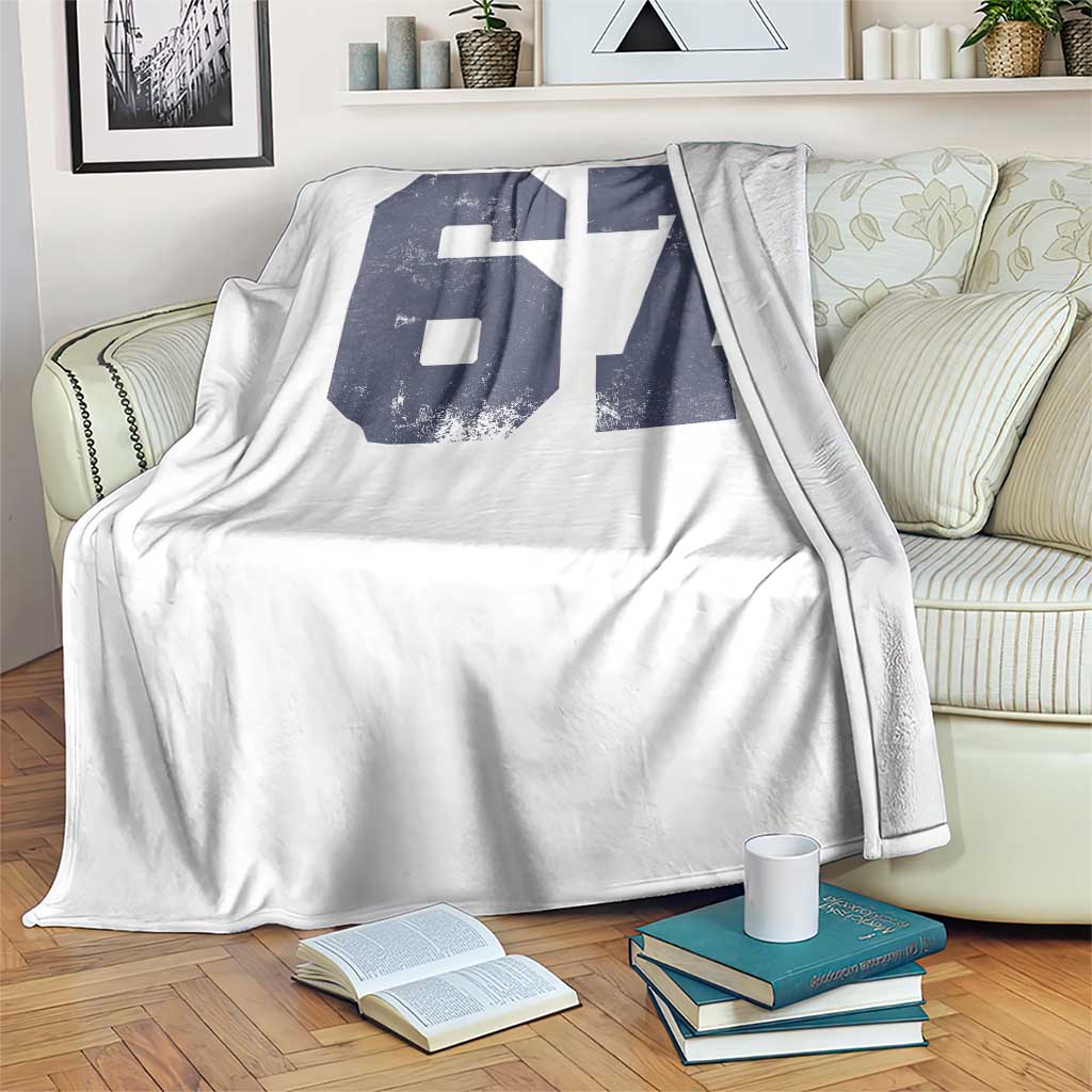 Number 67 Throw Blanket Numbered Uniform Sports Jersey Team 67th Birthday - Wonder Print Shop