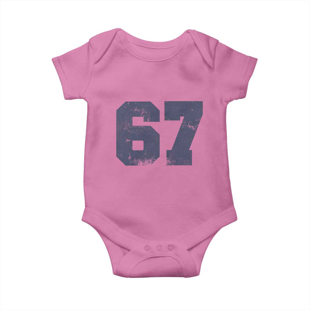 Number 67 Baby Onesie Numbered Uniform Sports Jersey Team 67th Birthday - Wonder Print Shop