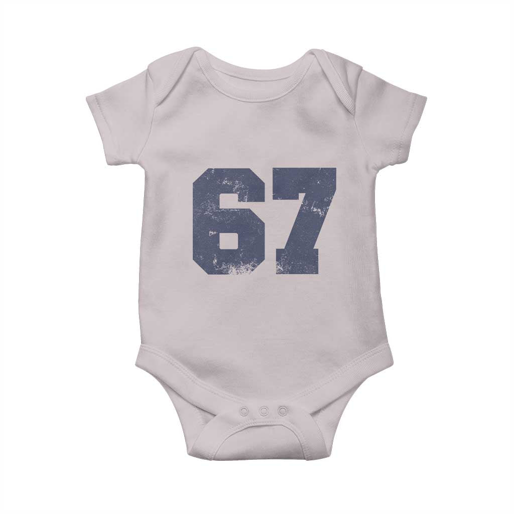 Number 67 Baby Onesie Numbered Uniform Sports Jersey Team 67th Birthday - Wonder Print Shop