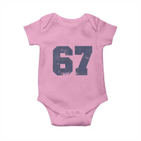 Number 67 Baby Onesie Numbered Uniform Sports Jersey Team 67th Birthday - Wonder Print Shop