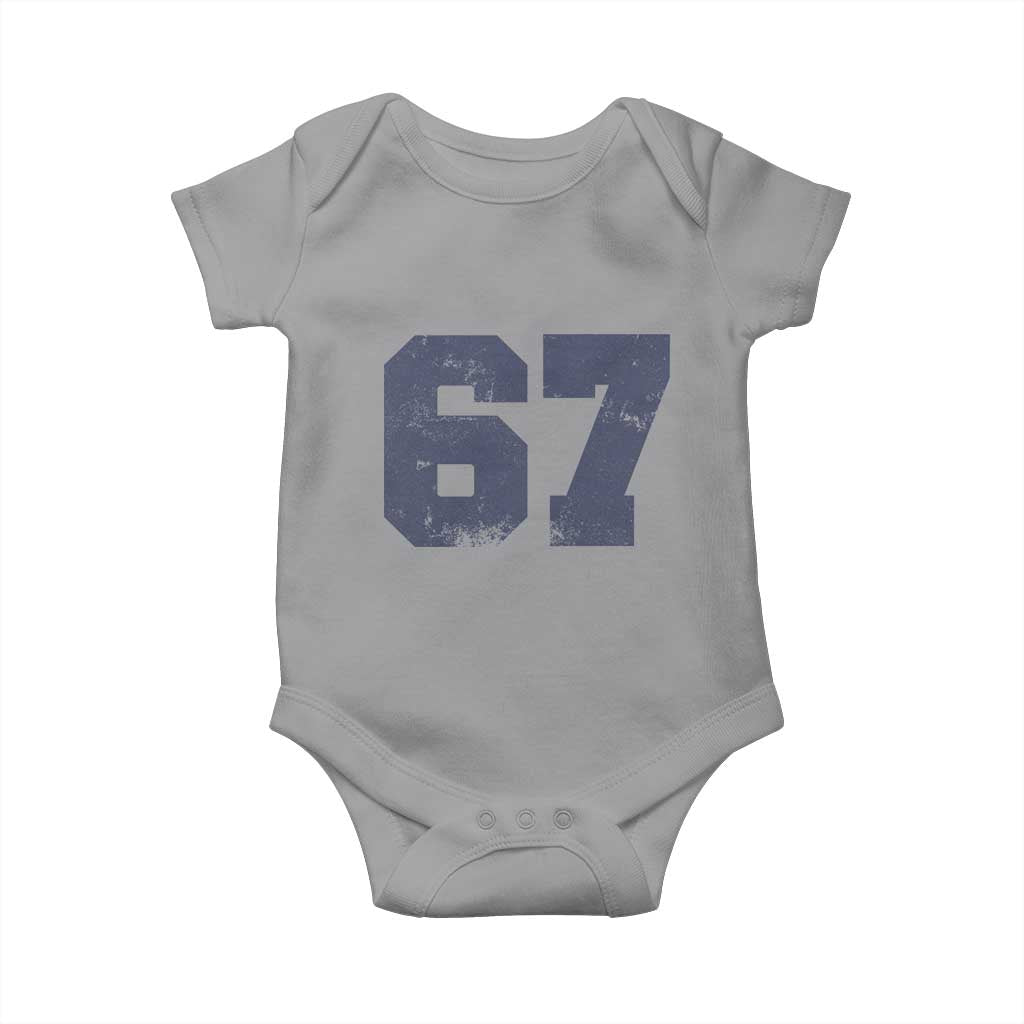 Number 67 Baby Onesie Numbered Uniform Sports Jersey Team 67th Birthday - Wonder Print Shop