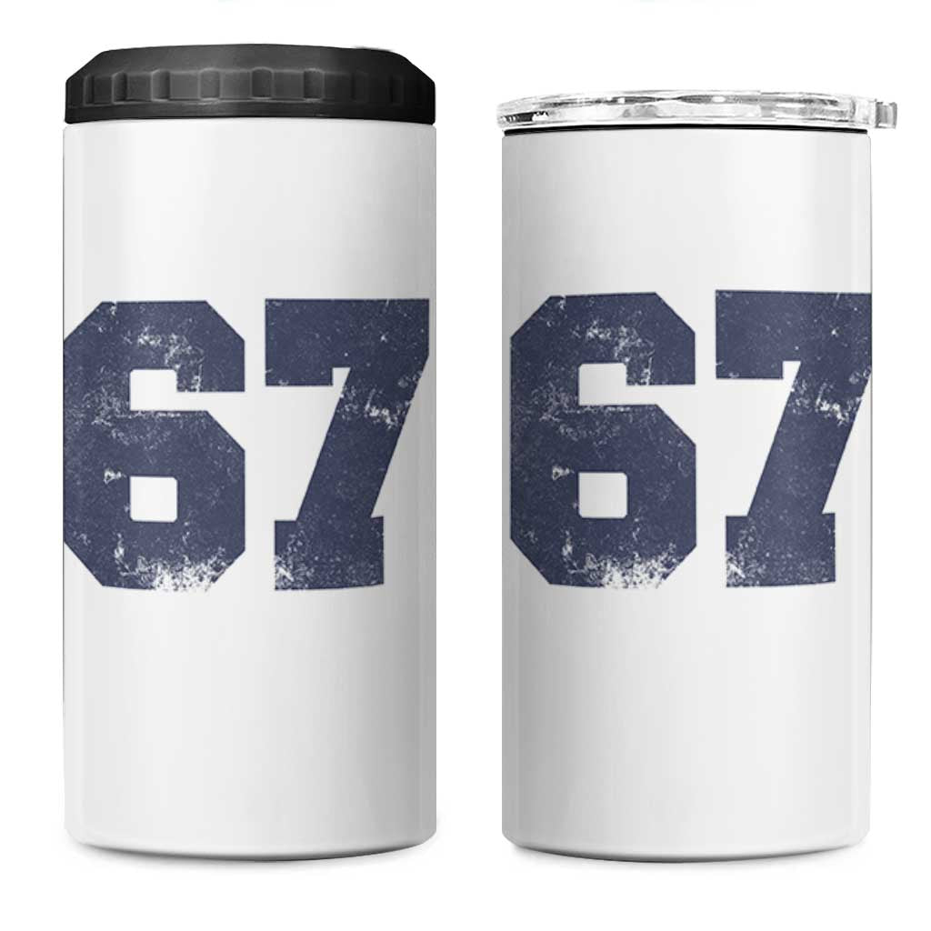 Number 67 4 in 1 Can Cooler Tumbler Numbered Uniform Sports Jersey Team 67th Birthday - Wonder Print Shop