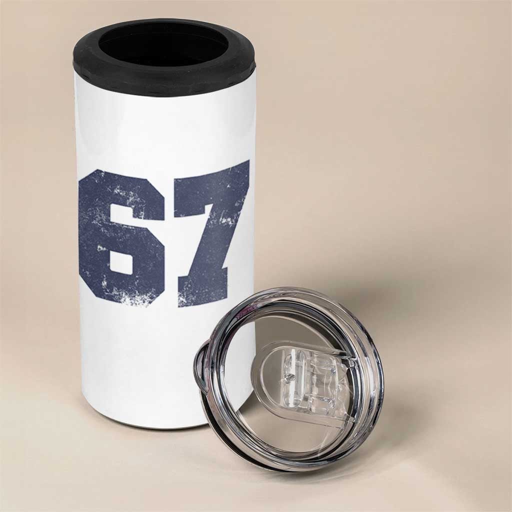 Number 67 4 in 1 Can Cooler Tumbler Numbered Uniform Sports Jersey Team 67th Birthday - Wonder Print Shop