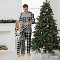 Number 67 Plaid Pajama Set Numbered Uniform Sports Jersey Team 67th Birthday - Wonder Print Shop