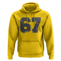Number 67 Hoodie Numbered Uniform Sports Jersey Team 67th Birthday - Wonder Print Shop