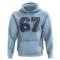 Number 67 Hoodie Numbered Uniform Sports Jersey Team 67th Birthday - Wonder Print Shop