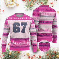 Number 67 Ugly Christmas Sweater Numbered Uniform Sports Jersey Team 67th Birthday - Wonder Print Shop