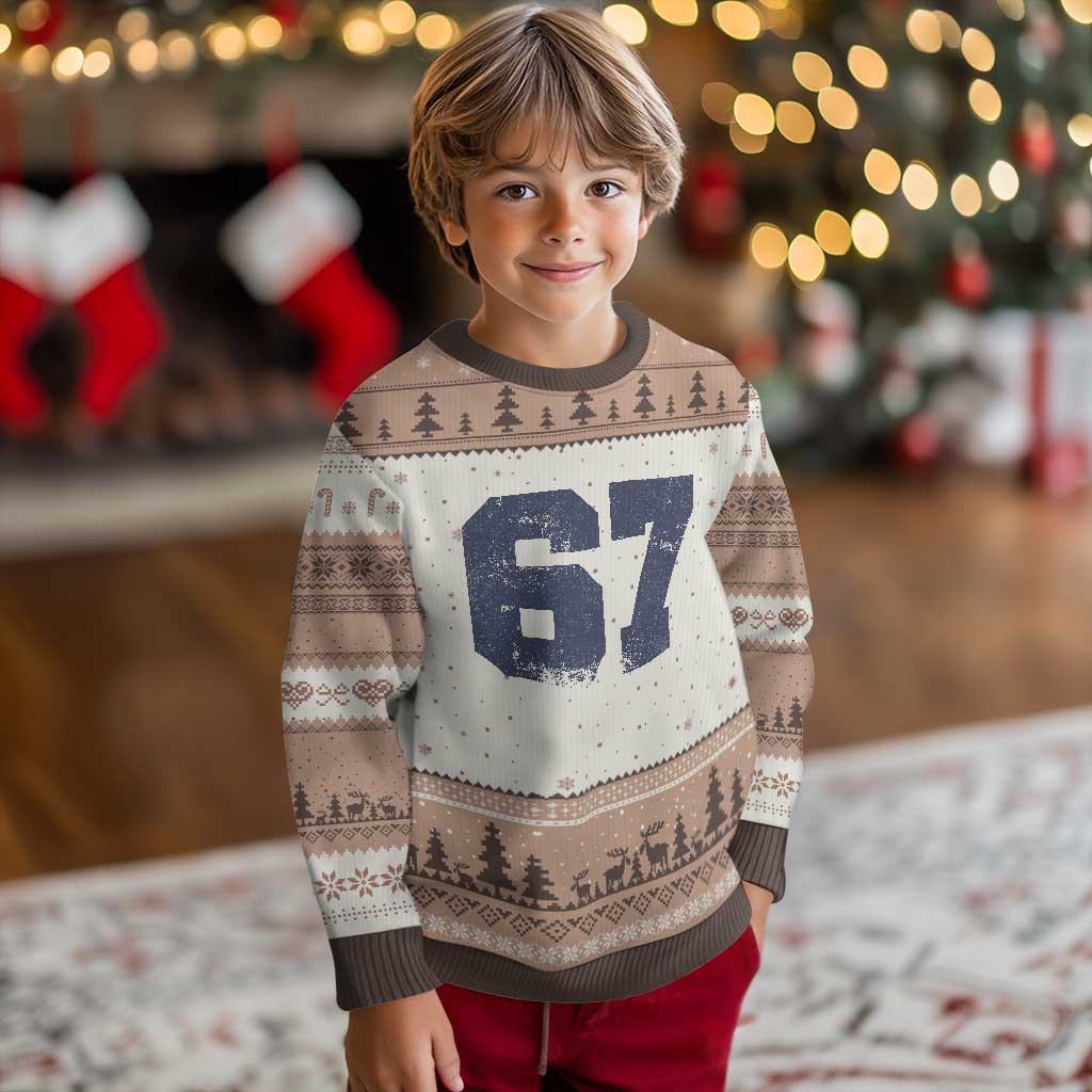 Number 67 Ugly Christmas Sweater Numbered Uniform Sports Jersey Team 67th Birthday - Wonder Print Shop