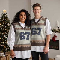 Number 67 V-Neck Knit Sweater Vest Numbered Uniform Sports Jersey Team 67th Birthday - Wonder Print Shop