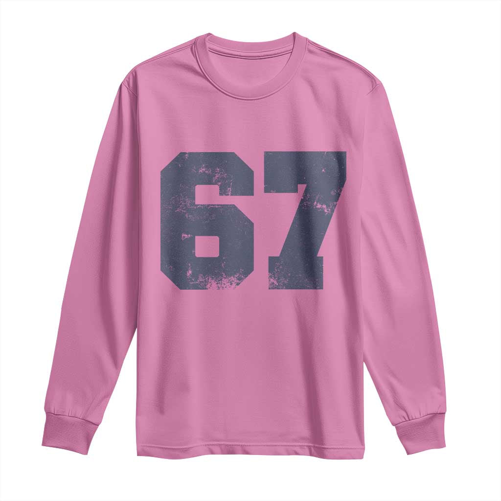 Number 67 Long Sleeve Shirt Numbered Uniform Sports Jersey Team 67th Birthday - Wonder Print Shop
