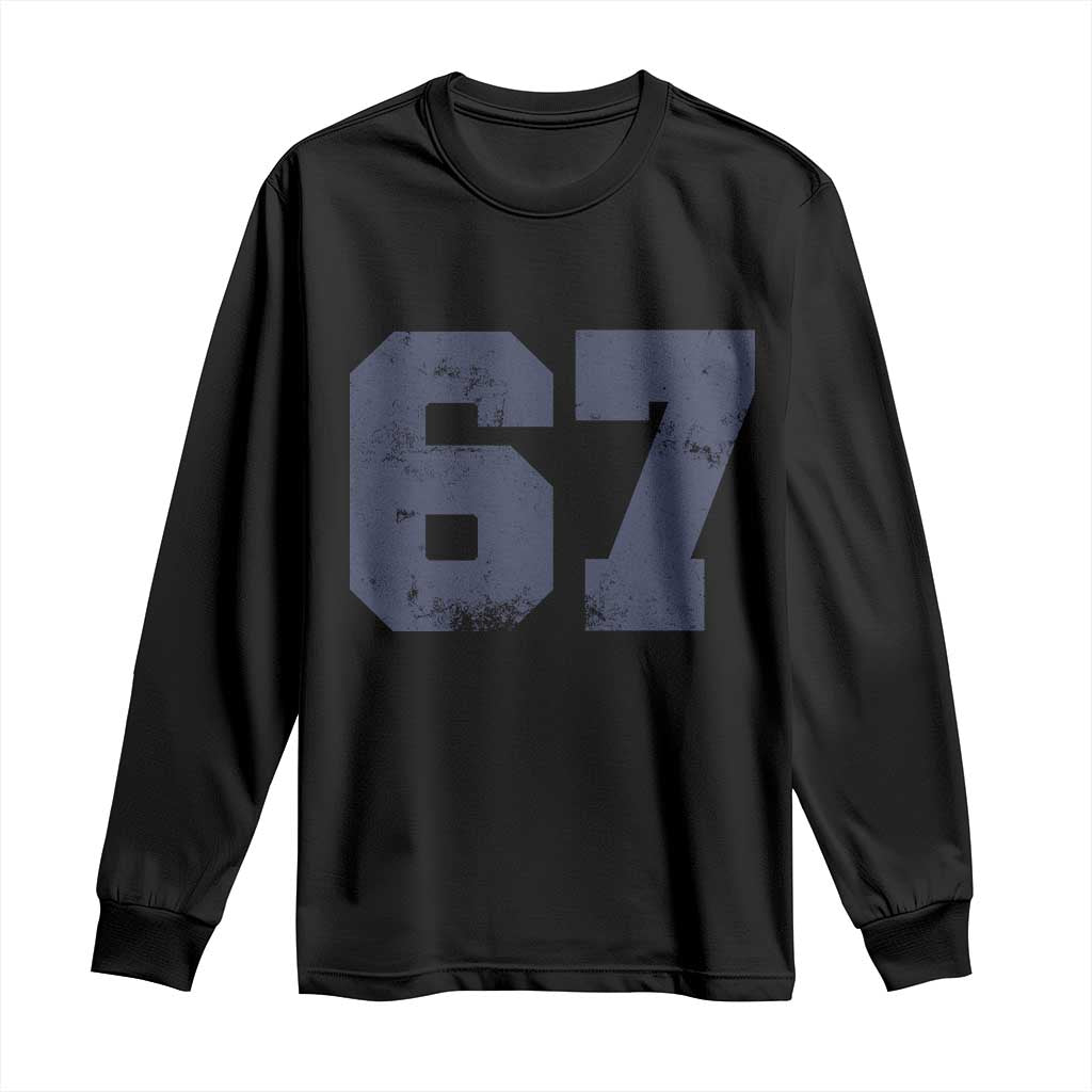 Number 67 Long Sleeve Shirt Numbered Uniform Sports Jersey Team 67th Birthday - Wonder Print Shop
