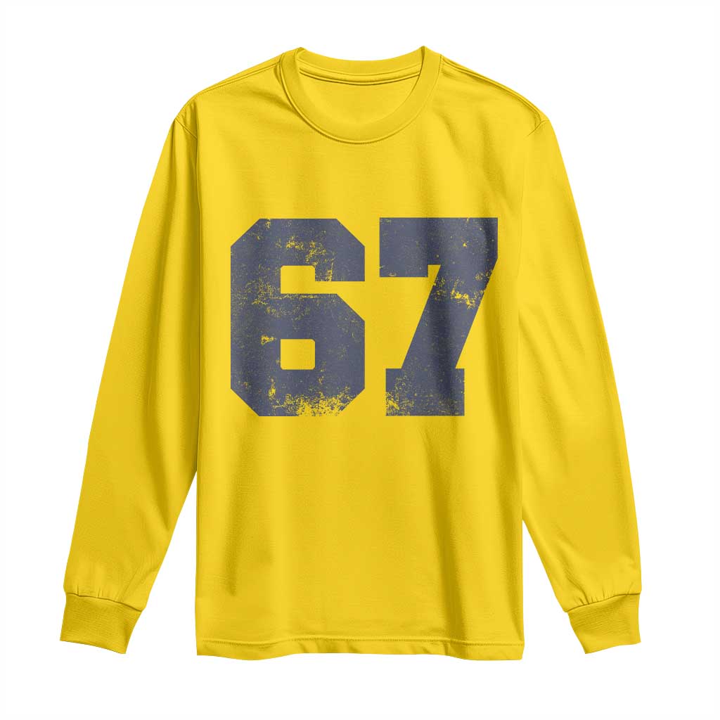 Number 67 Long Sleeve Shirt Numbered Uniform Sports Jersey Team 67th Birthday - Wonder Print Shop