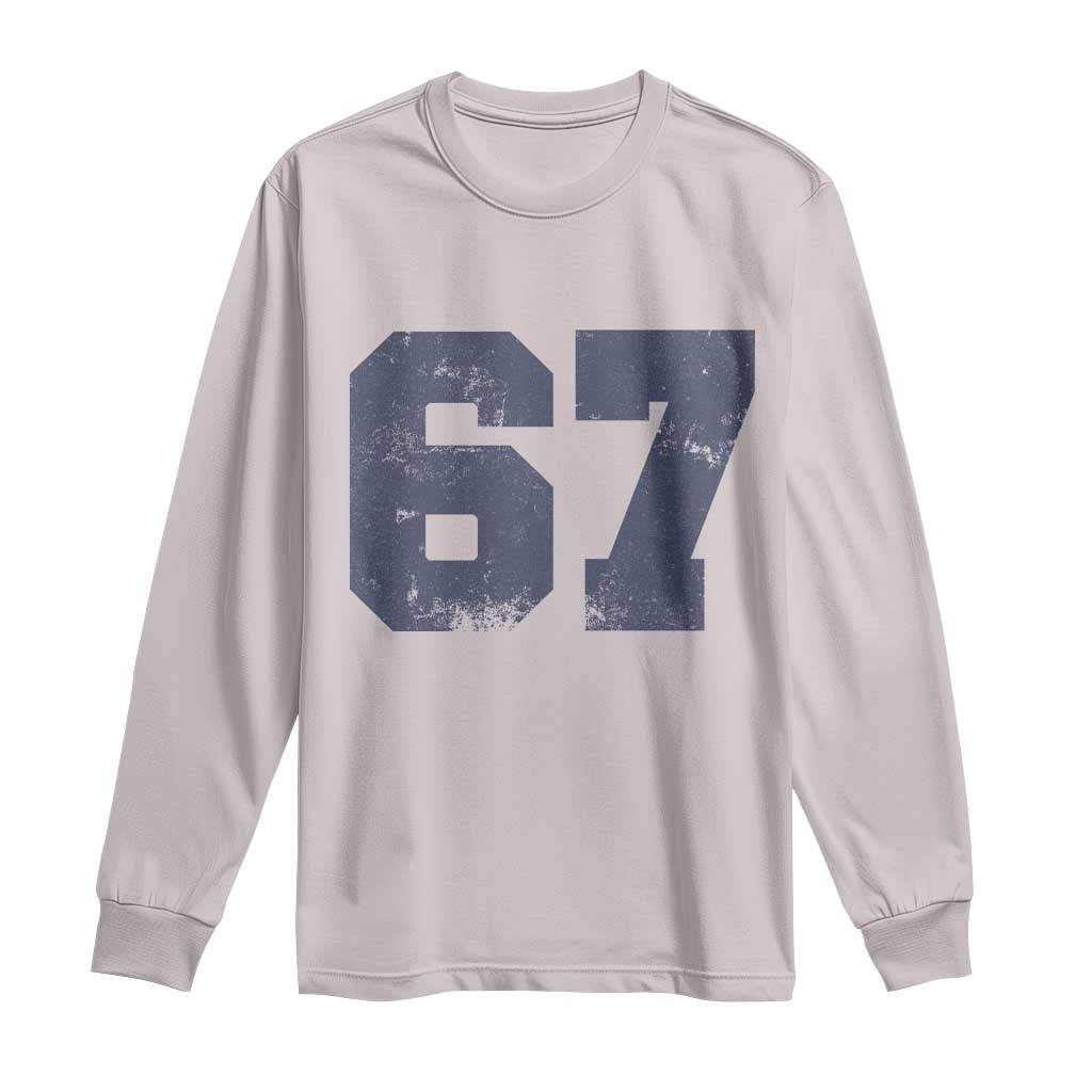 Number 67 Long Sleeve Shirt Numbered Uniform Sports Jersey Team 67th Birthday - Wonder Print Shop