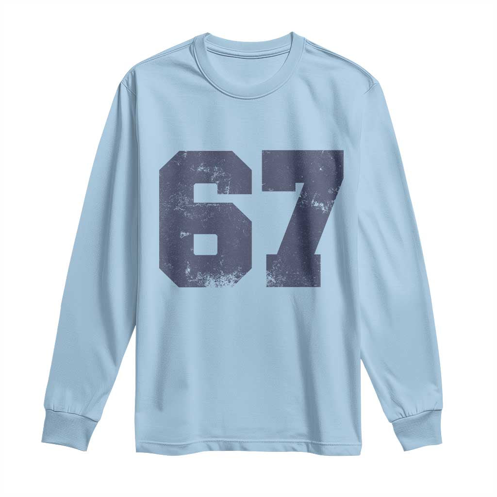 Number 67 Long Sleeve Shirt Numbered Uniform Sports Jersey Team 67th Birthday - Wonder Print Shop