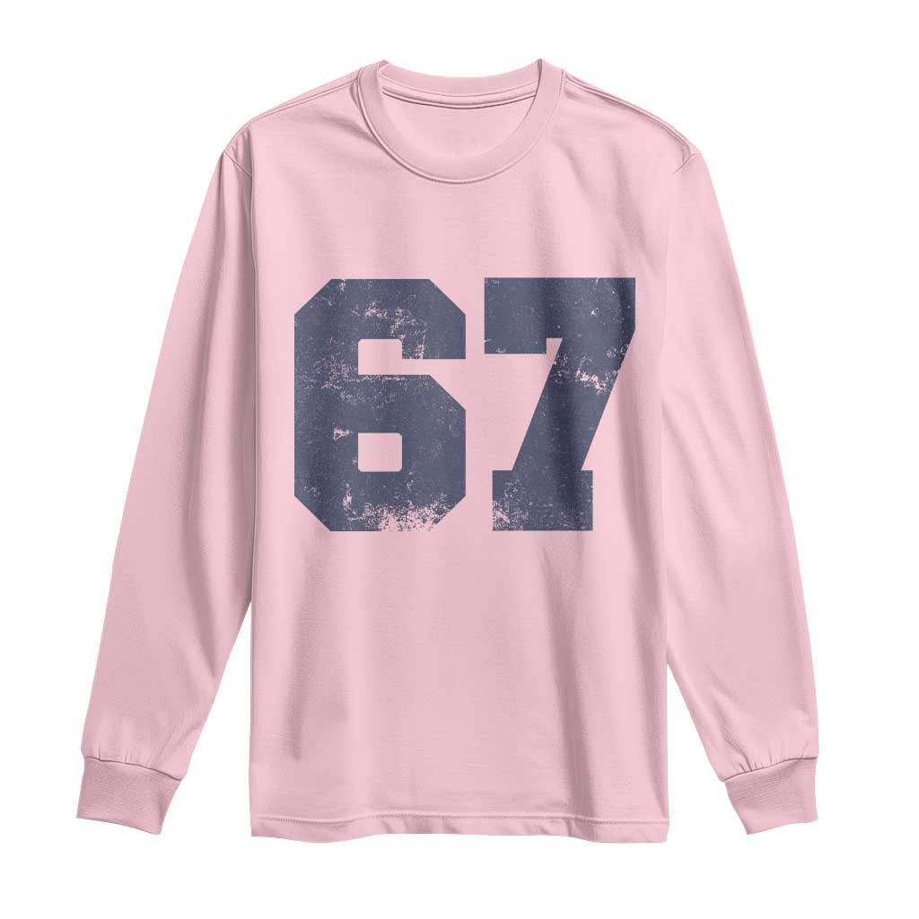 Number 67 Long Sleeve Shirt Numbered Uniform Sports Jersey Team 67th Birthday - Wonder Print Shop