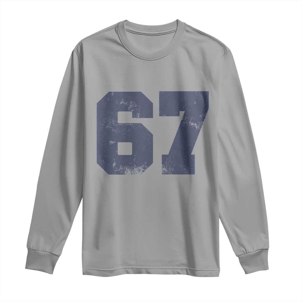 Number 67 Long Sleeve Shirt Numbered Uniform Sports Jersey Team 67th Birthday - Wonder Print Shop