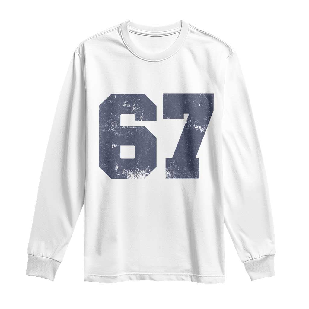 Number 67 Long Sleeve Shirt Numbered Uniform Sports Jersey Team 67th Birthday - Wonder Print Shop