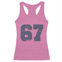Number 67 Racerback Tank Top Numbered Uniform Sports Jersey Team 67th Birthday - Wonder Print Shop