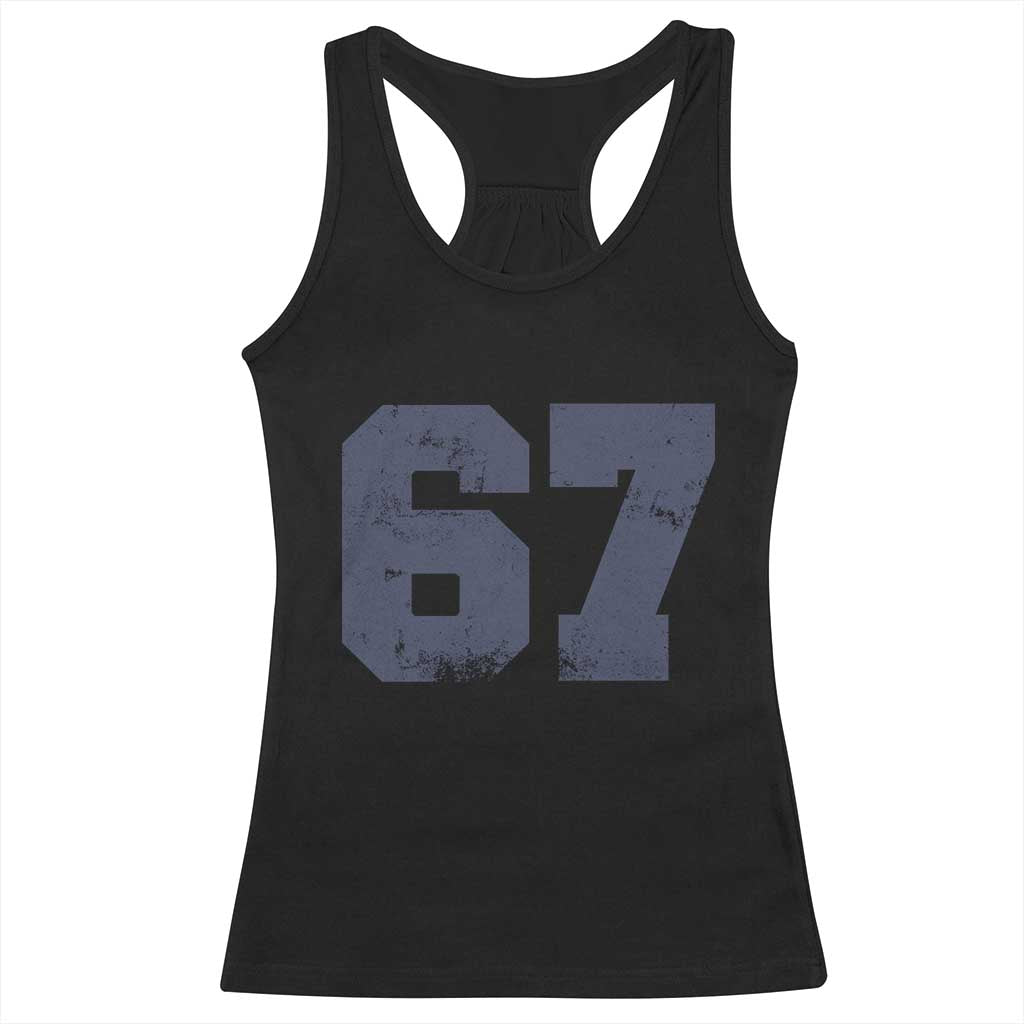 Number 67 Racerback Tank Top Numbered Uniform Sports Jersey Team 67th Birthday - Wonder Print Shop