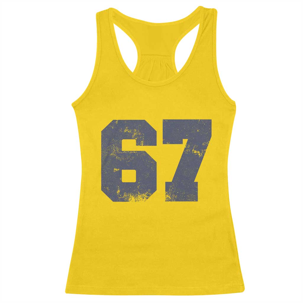 Number 67 Racerback Tank Top Numbered Uniform Sports Jersey Team 67th Birthday - Wonder Print Shop