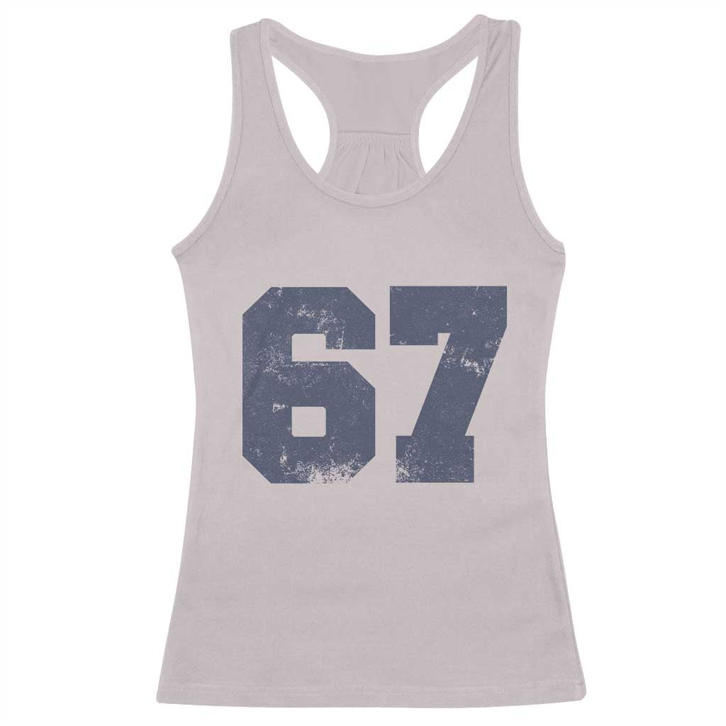 Number 67 Racerback Tank Top Numbered Uniform Sports Jersey Team 67th Birthday - Wonder Print Shop