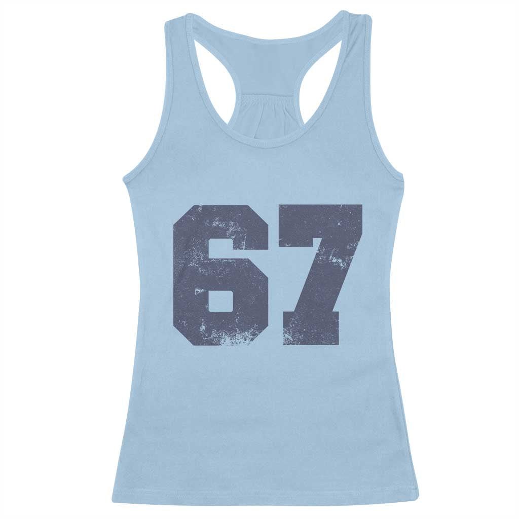 Number 67 Racerback Tank Top Numbered Uniform Sports Jersey Team 67th Birthday - Wonder Print Shop
