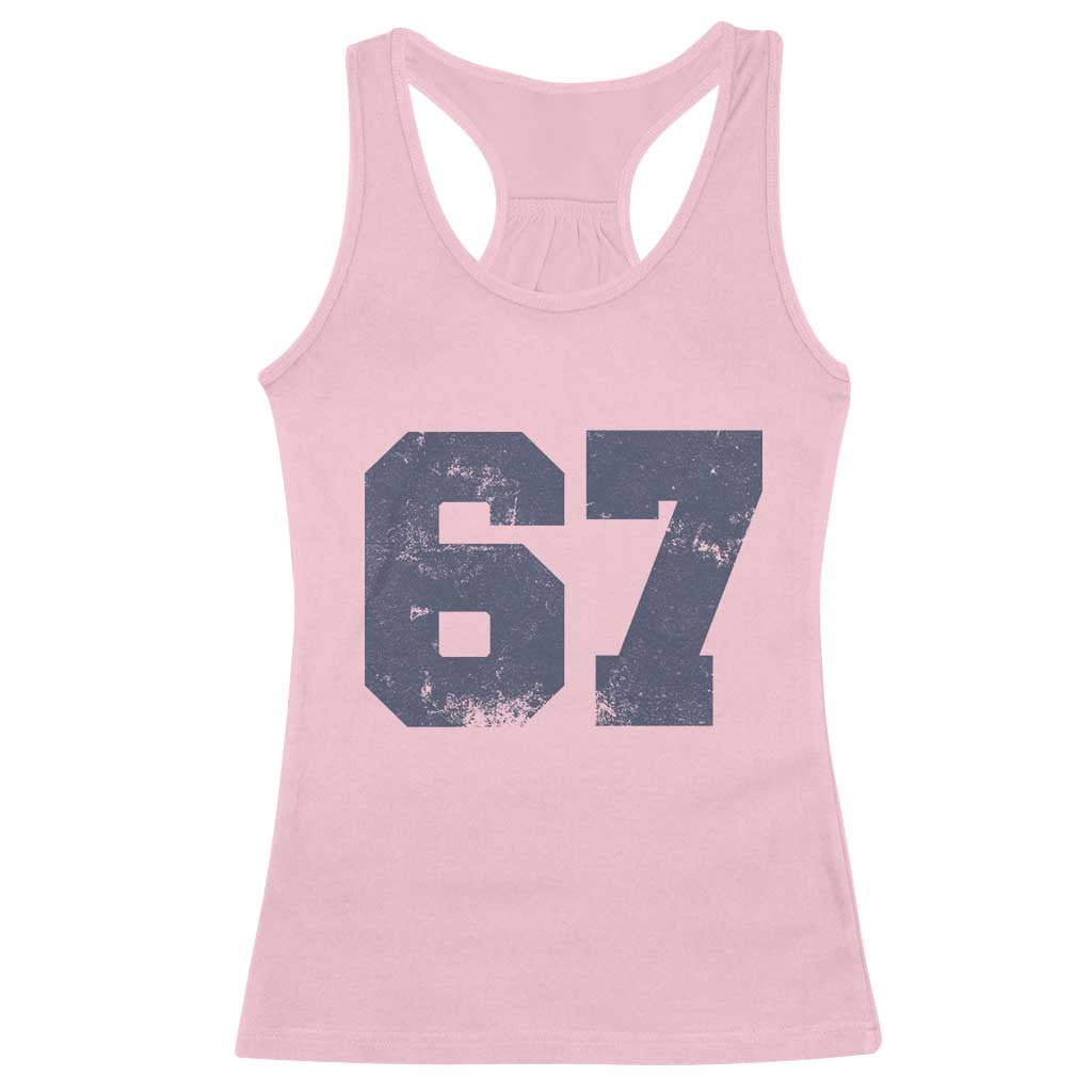 Number 67 Racerback Tank Top Numbered Uniform Sports Jersey Team 67th Birthday - Wonder Print Shop