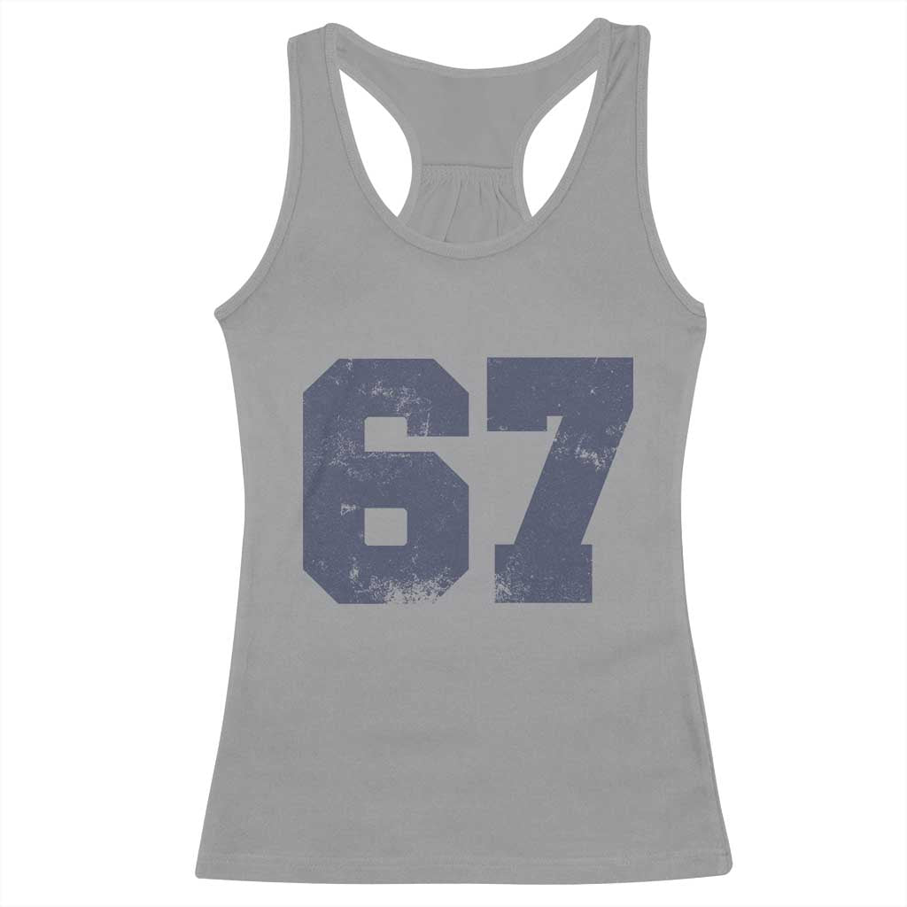 Number 67 Racerback Tank Top Numbered Uniform Sports Jersey Team 67th Birthday - Wonder Print Shop
