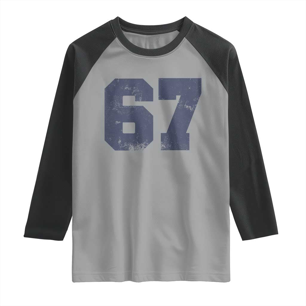 Number 67 Raglan Shirt Numbered Uniform Sports Jersey Team 67th Birthday - Wonder Print Shop