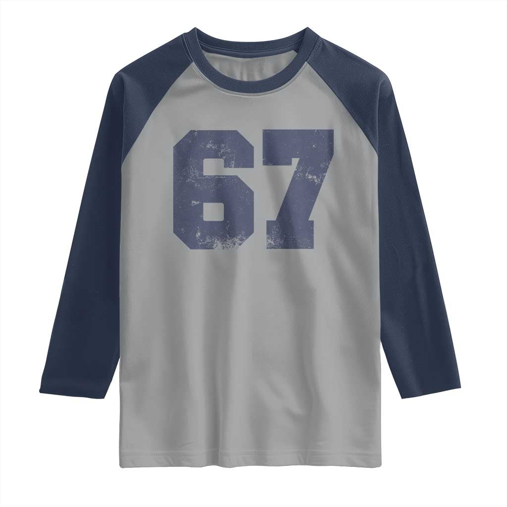 Number 67 Raglan Shirt Numbered Uniform Sports Jersey Team 67th Birthday - Wonder Print Shop