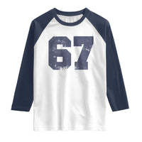 Number 67 Raglan Shirt Numbered Uniform Sports Jersey Team 67th Birthday - Wonder Print Shop