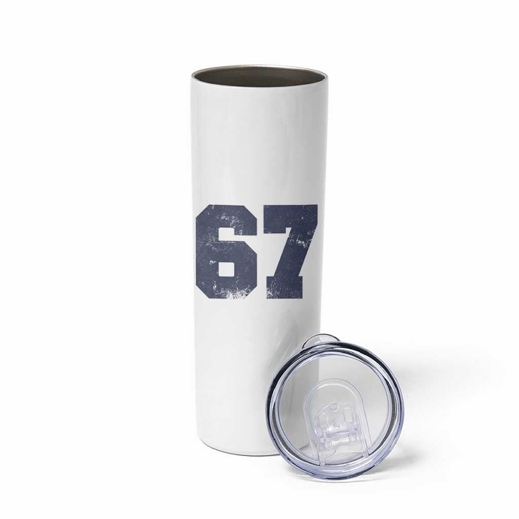 Number 67 Skinny Tumbler Numbered Uniform Sports Jersey Team 67th Birthday - Wonder Print Shop