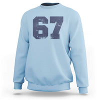 Number 67 Sweatshirt Numbered Uniform Sports Jersey Team 67th Birthday - Wonder Print Shop