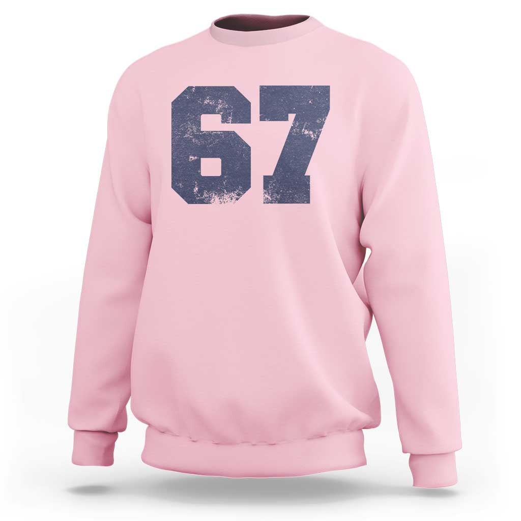 Number 67 Sweatshirt Numbered Uniform Sports Jersey Team 67th Birthday - Wonder Print Shop