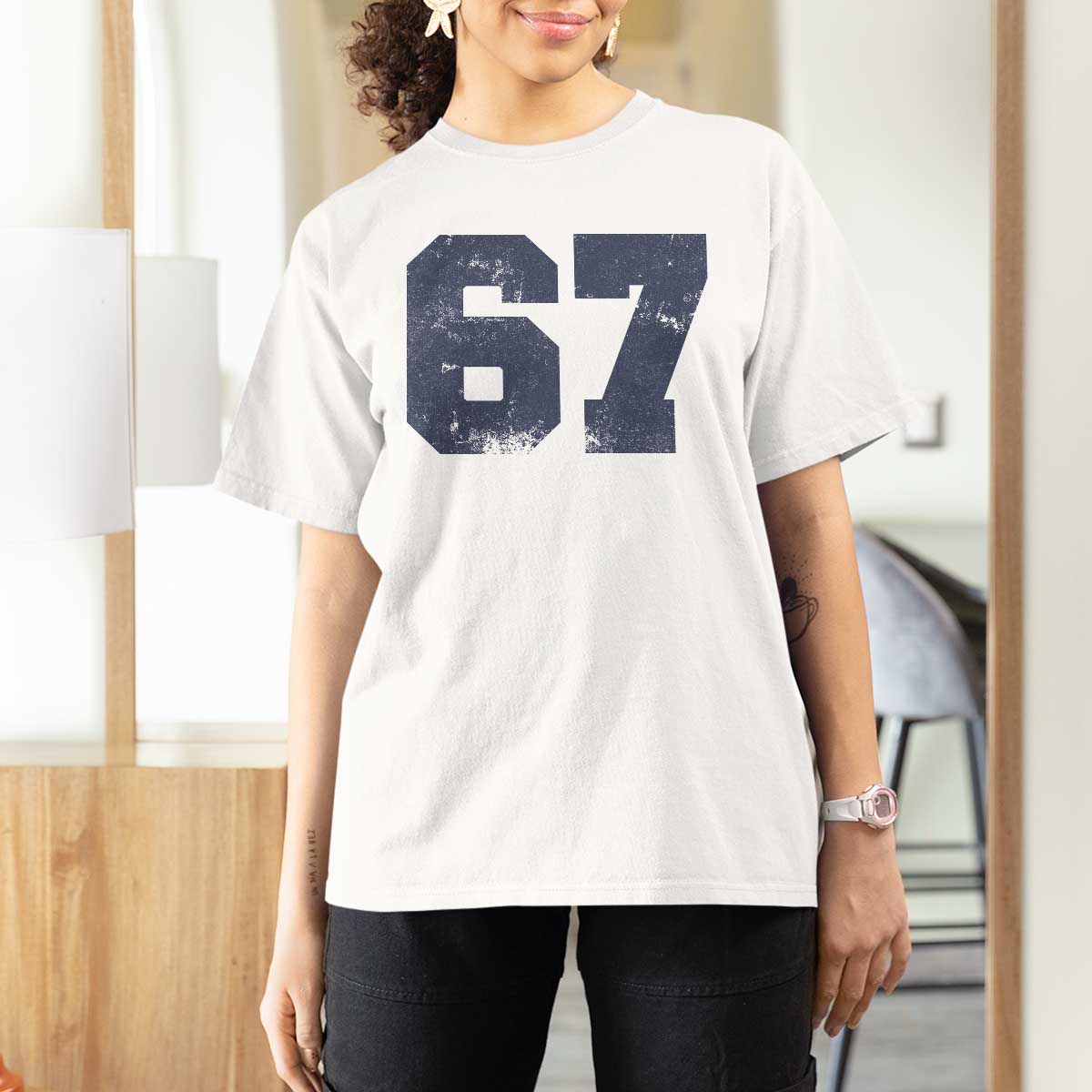 Number 67 T Shirt For Women Numbered Uniform Sports Jersey Team 67th Birthday - Wonder Print Shop