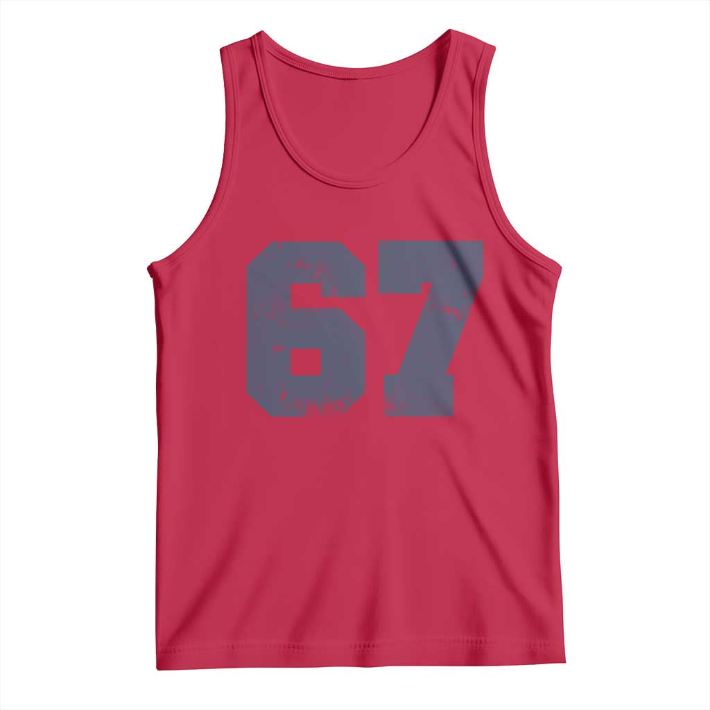 Number 67 Tank Top Numbered Uniform Sports Jersey Team 67th Birthday - Wonder Print Shop