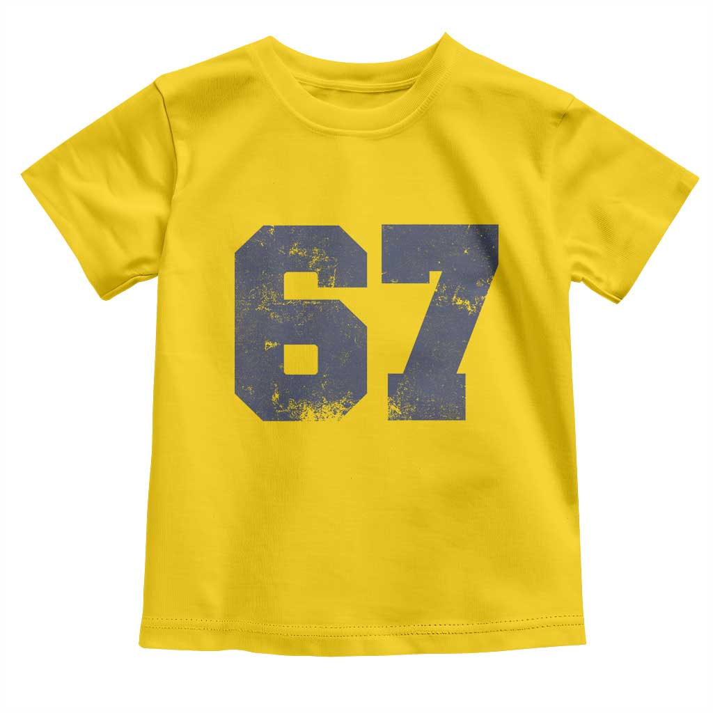 Number 67 Toddler T Shirt Numbered Uniform Sports Jersey Team 67th Birthday - Wonder Print Shop