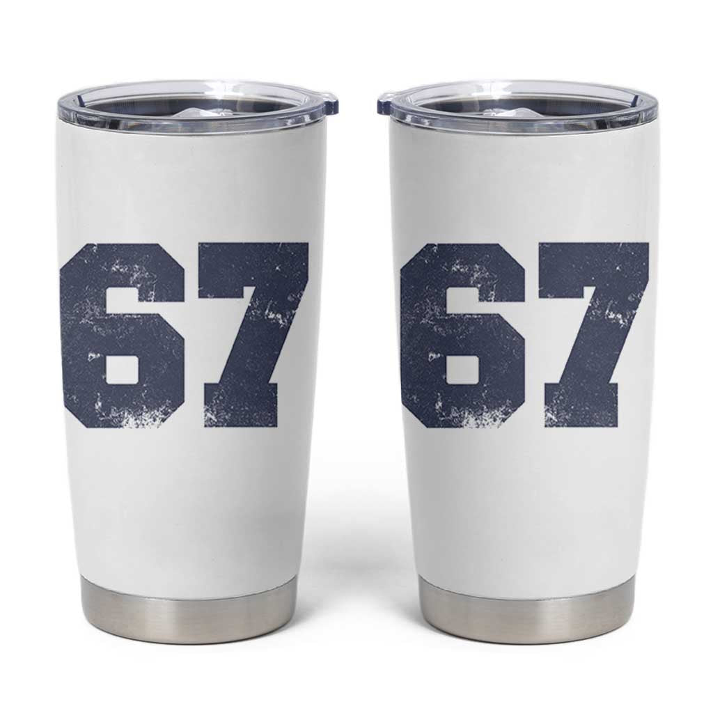 Number 67 Tumbler Cup Numbered Uniform Sports Jersey Team 67th Birthday - Wonder Print Shop