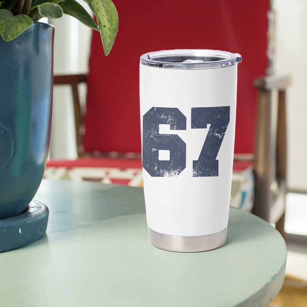 Number 67 Tumbler Cup Numbered Uniform Sports Jersey Team 67th Birthday - Wonder Print Shop