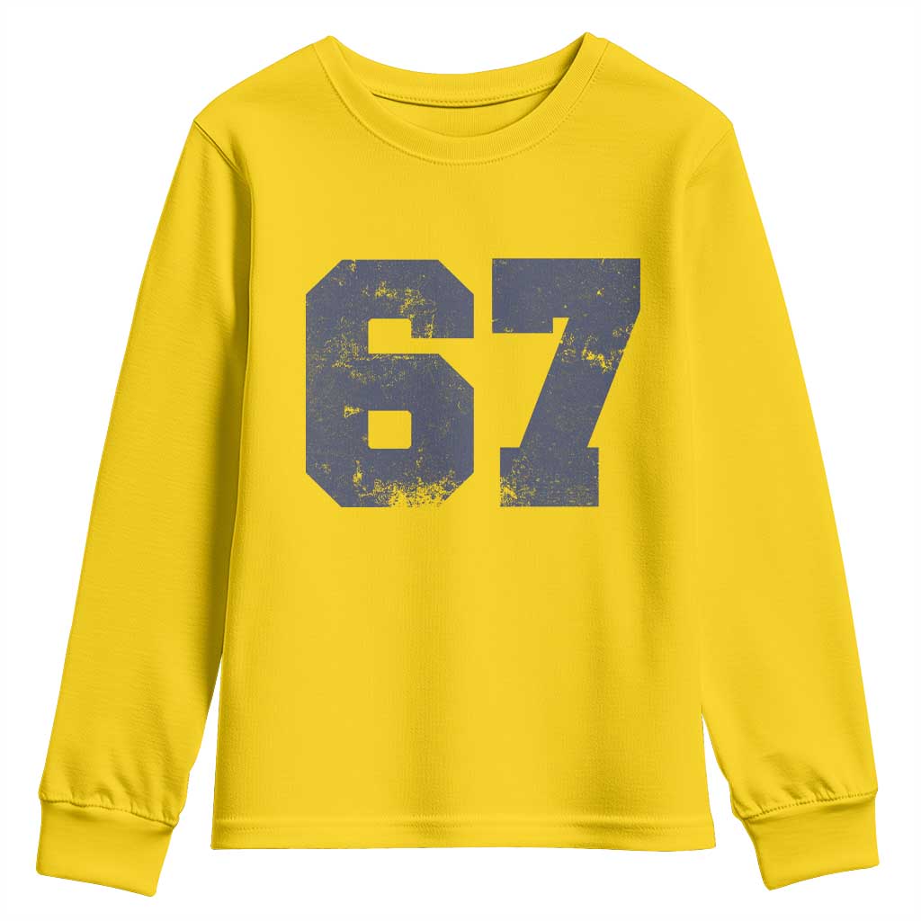 Number 67 Youth Sweatshirt Numbered Uniform Sports Jersey Team 67th Birthday - Wonder Print Shop