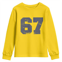 Number 67 Youth Sweatshirt Numbered Uniform Sports Jersey Team 67th Birthday - Wonder Print Shop