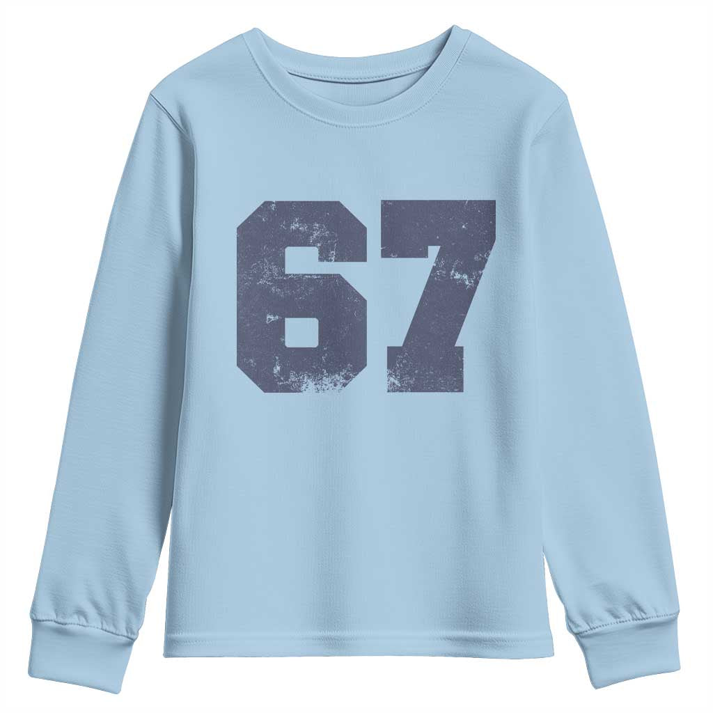 Number 67 Youth Sweatshirt Numbered Uniform Sports Jersey Team 67th Birthday - Wonder Print Shop
