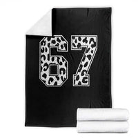 67 Jersey Number Throw Blanket Funny Six Seven Meme Y2k Leopard Number - Wonder Print Shop