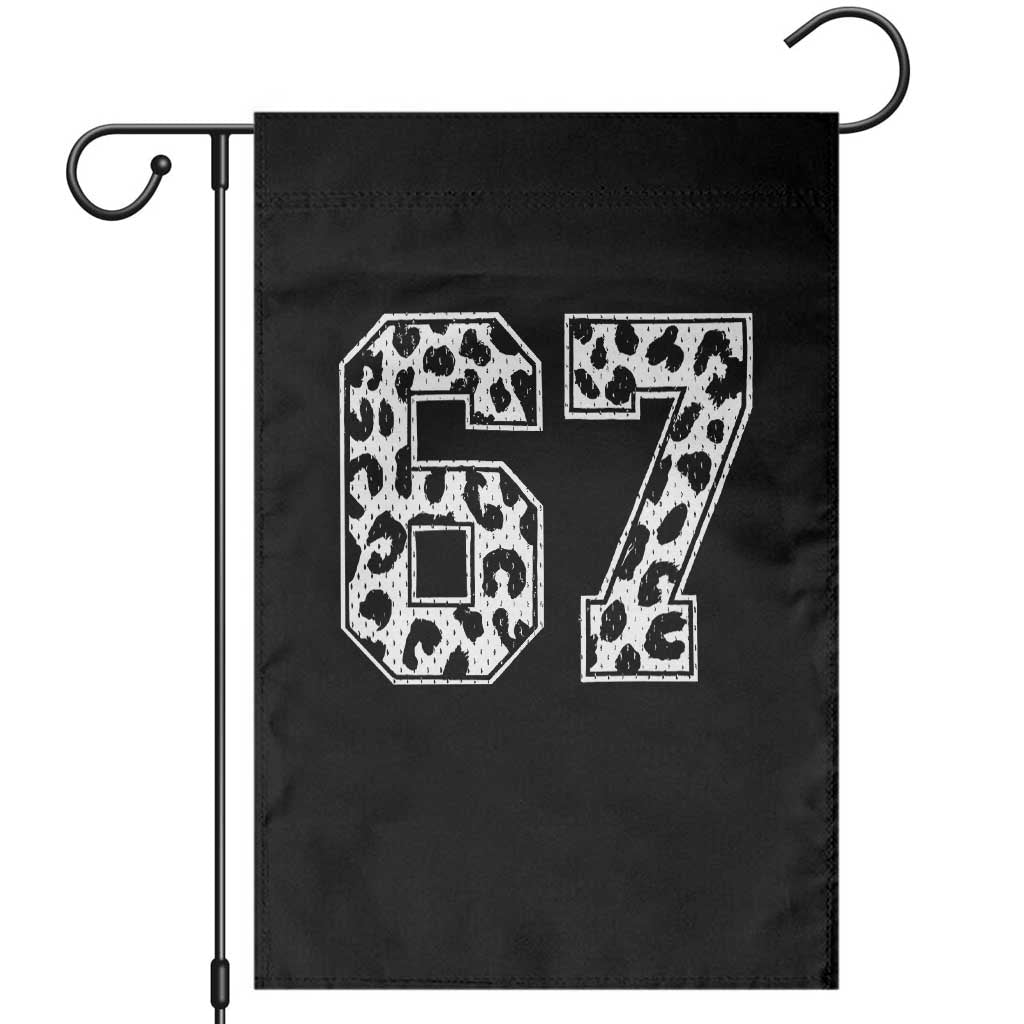 67 Jersey Number Garden Flag Funny Six Seven Meme Y2k Leopard Number - Wonder Print Shop