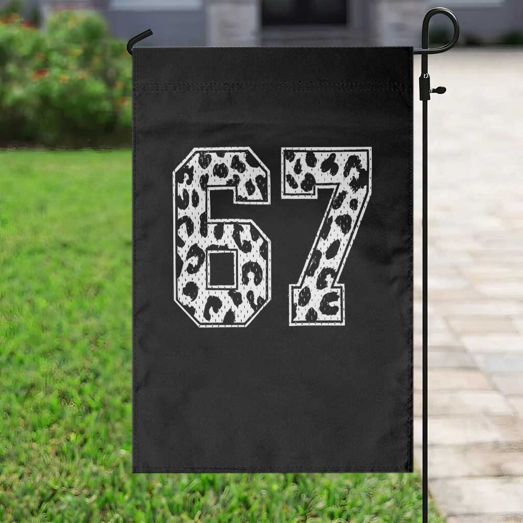 67 Jersey Number Garden Flag Funny Six Seven Meme Y2k Leopard Number - Wonder Print Shop