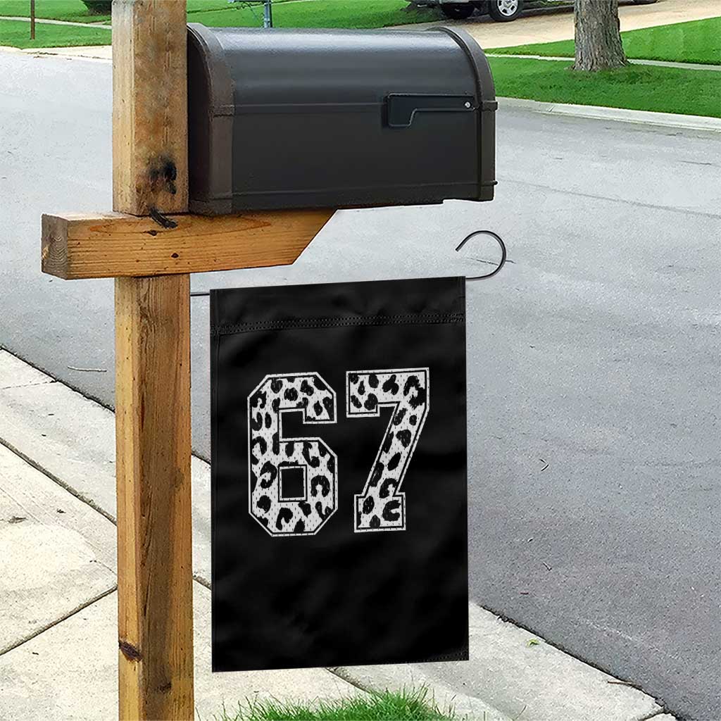 67 Jersey Number Garden Flag Funny Six Seven Meme Y2k Leopard Number - Wonder Print Shop