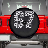67 Jersey Number Spare Tire Cover Funny Six Seven Meme Y2k Leopard Number - Wonder Print Shop